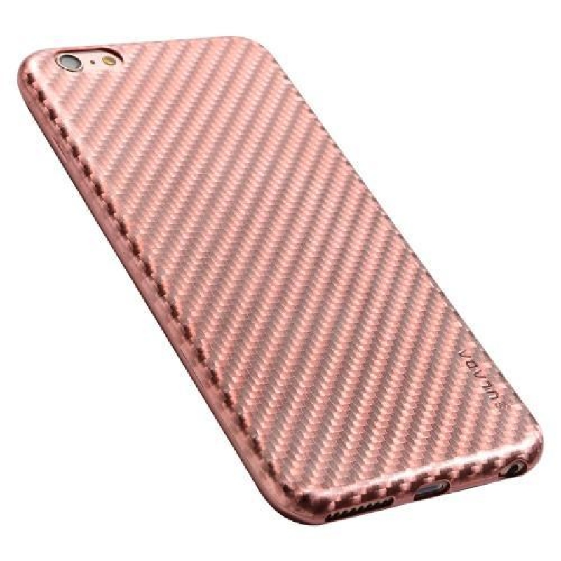 Stripe gélový textúrovaný obal na iPhone 6 Plus a iPhone 6s Plus - Rosegold