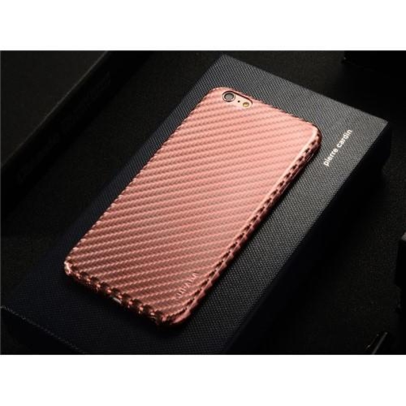 Stripe gélový textúrovaný obal na iPhone 6 Plus a iPhone 6s Plus - Rosegold