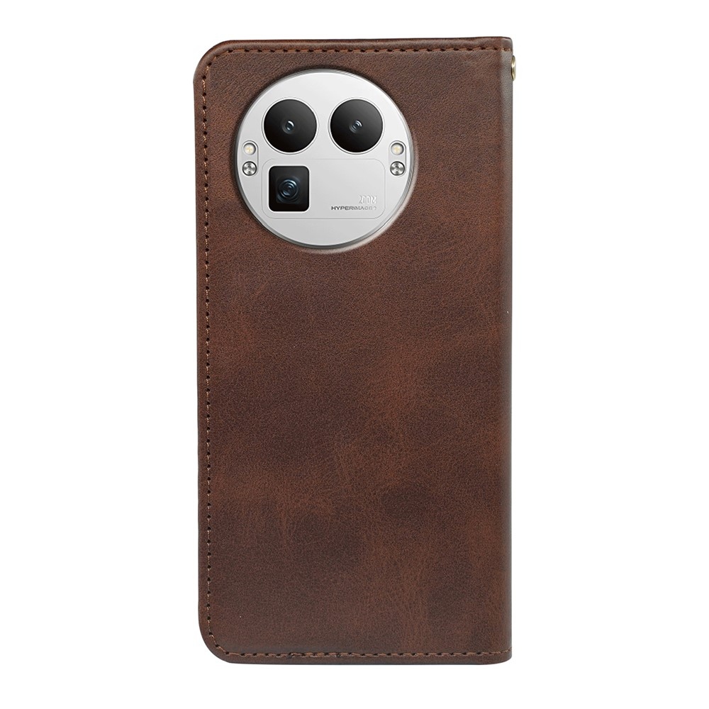 Stronge knižkové puzdro na Realme GT 8 Pro 5G - hnedé