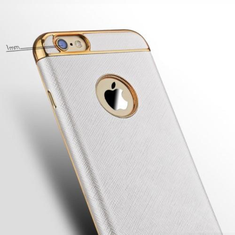 Style gélový obal s kontrastným lemom na iPhone 6s Plus a 6 Plus - biely