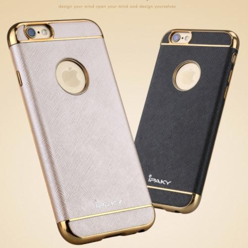 Style gélový obal s kontrastným lemom na iPhone 6s Plus a 6 Plus - zlatý