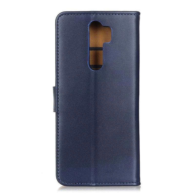 Style PU kožené peněženkové puzdro na mobil Xiaomi Redmi 9 - modré