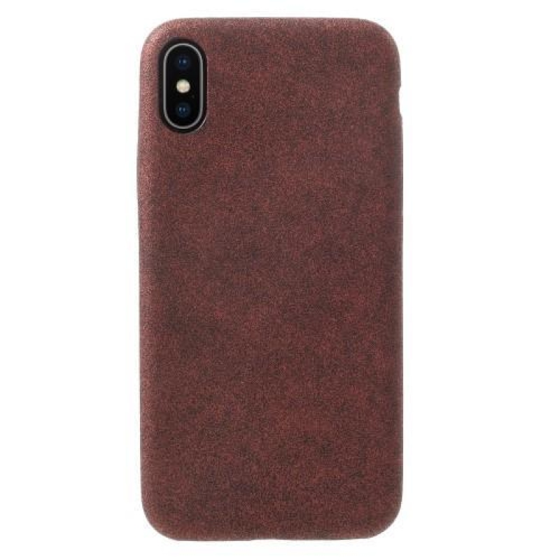 Style PU kožený plastový obal na iPhone X - červený