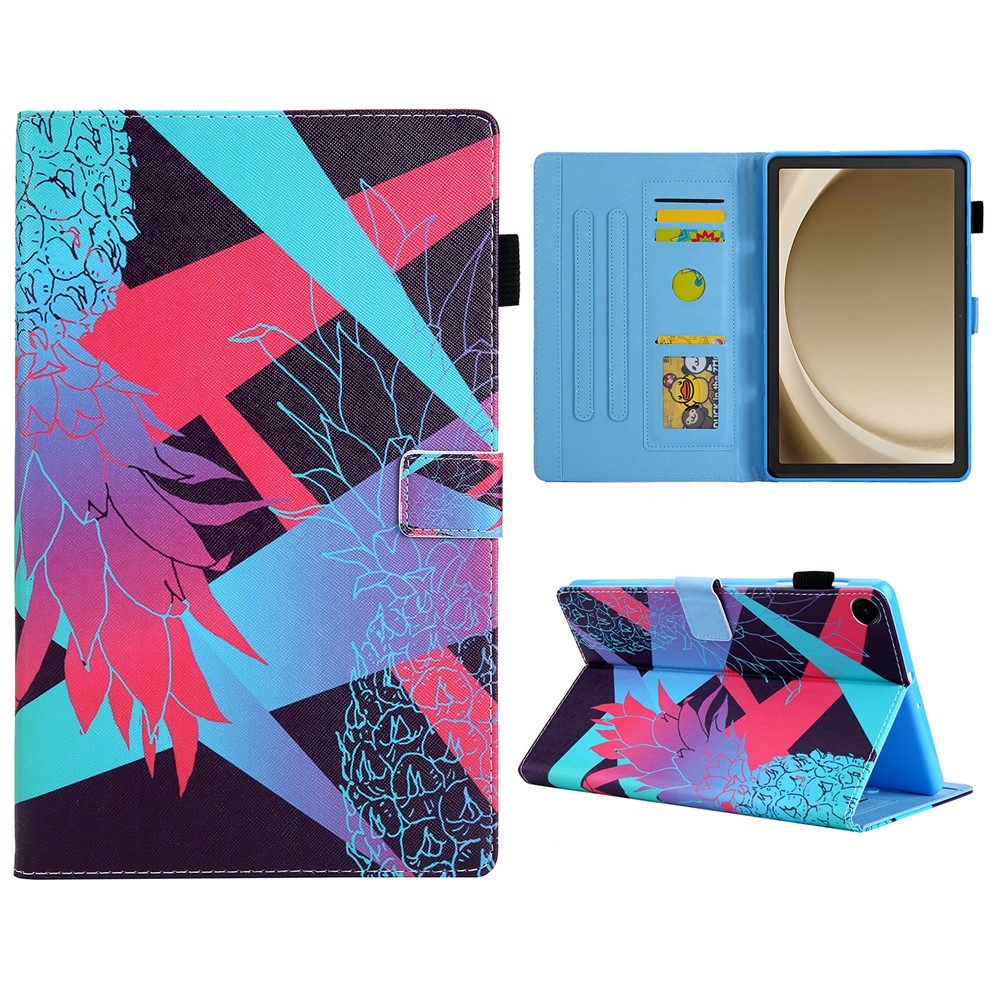 Stylish chytré zatváracie púzdro na Samsung Galaxy Tab A11+/Tab A9+ - farebný ananás