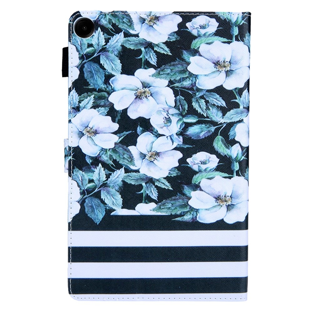 Stylish chytré zatváracie púzdro na Samsung Galaxy Tab A11+/Tab A9+ - biele kvety