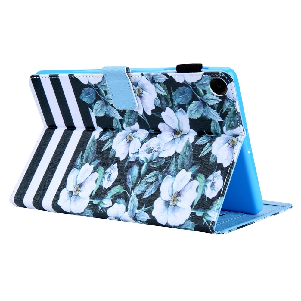 Stylish chytré zatváracie púzdro na Samsung Galaxy Tab A11+/Tab A9+ - biele kvety