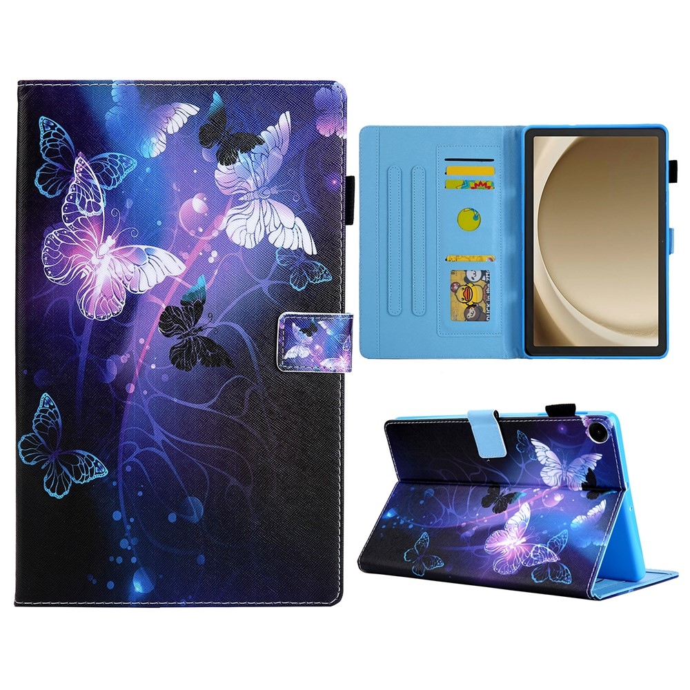 Stylish chytré zatváracie púzdro na Samsung Galaxy Tab A11+/Tab A9+ - fialové motýle