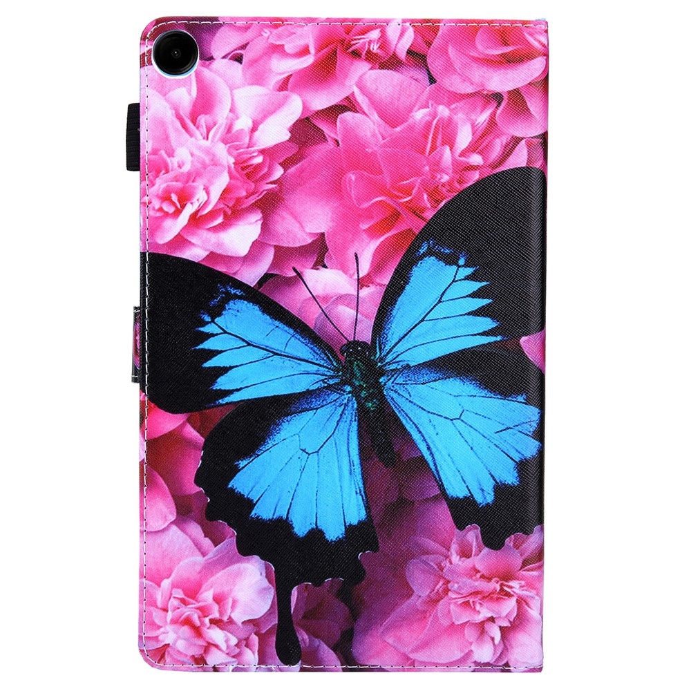 Stylish chytré zatváracie púzdro na Samsung Galaxy Tab A11+/Tab A9+ - modrý motýľ a gerbera