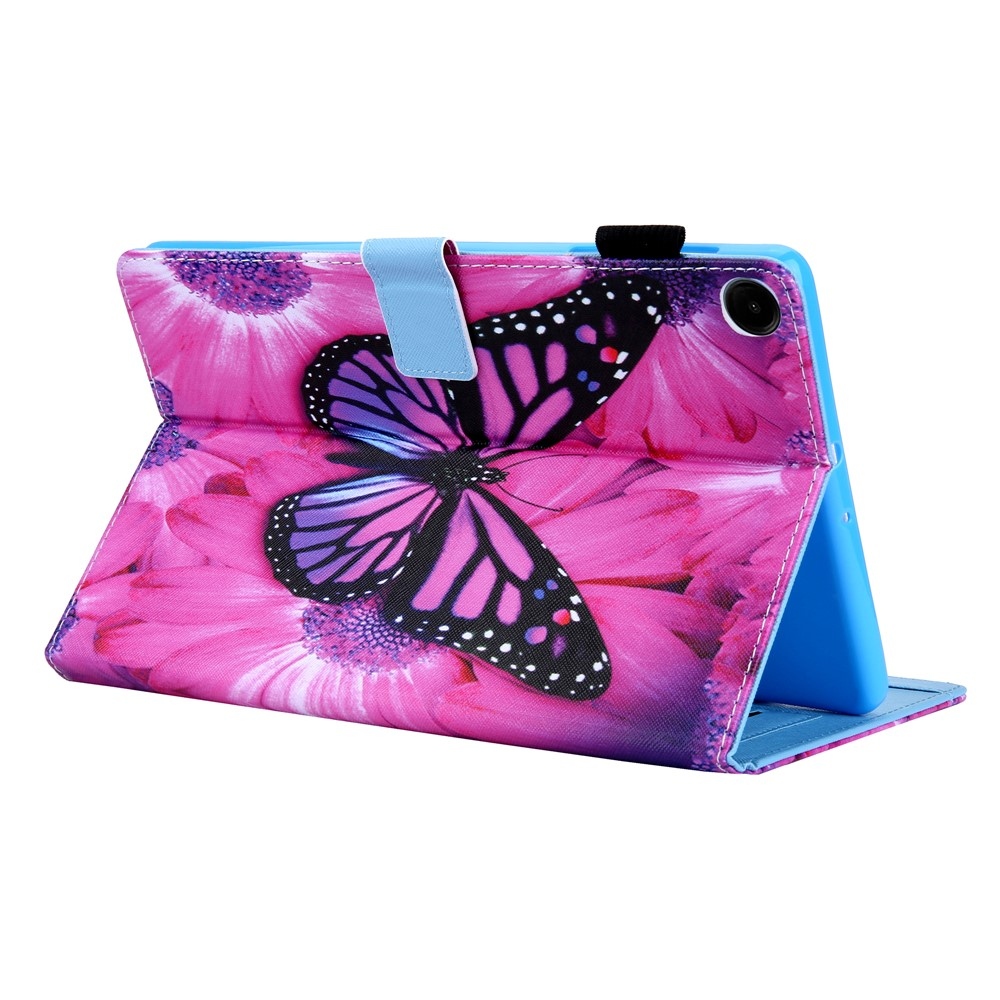 Stylish chytré zatváracie púzdro na Samsung Galaxy Tab A11+/Tab A9+ - ružový motýľ a gerbera