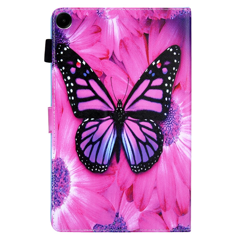 Stylish chytré zatváracie púzdro na Samsung Galaxy Tab A11+/Tab A9+ - ružový motýľ a gerbera