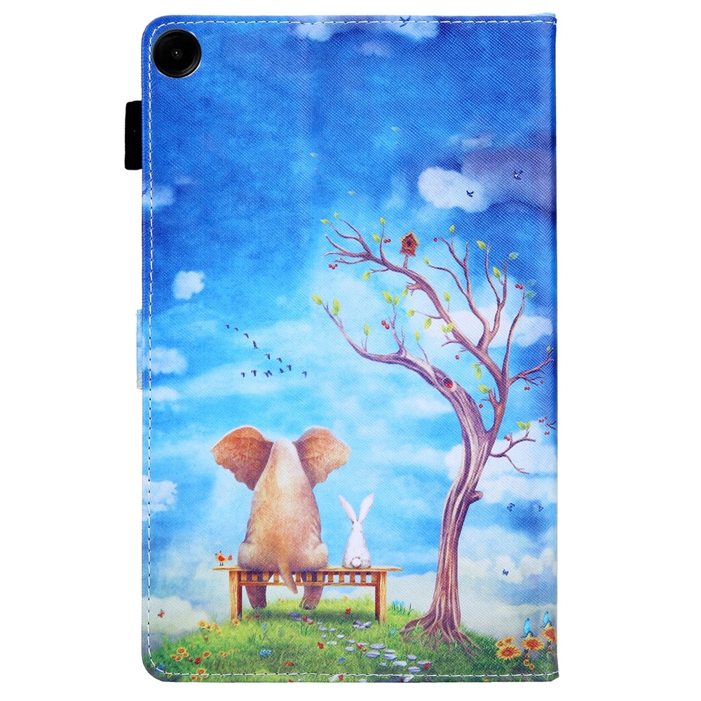 Stylish chytré zatváracie púzdro na Samsung Galaxy Tab A11+/Tab A9+ - slon a králik