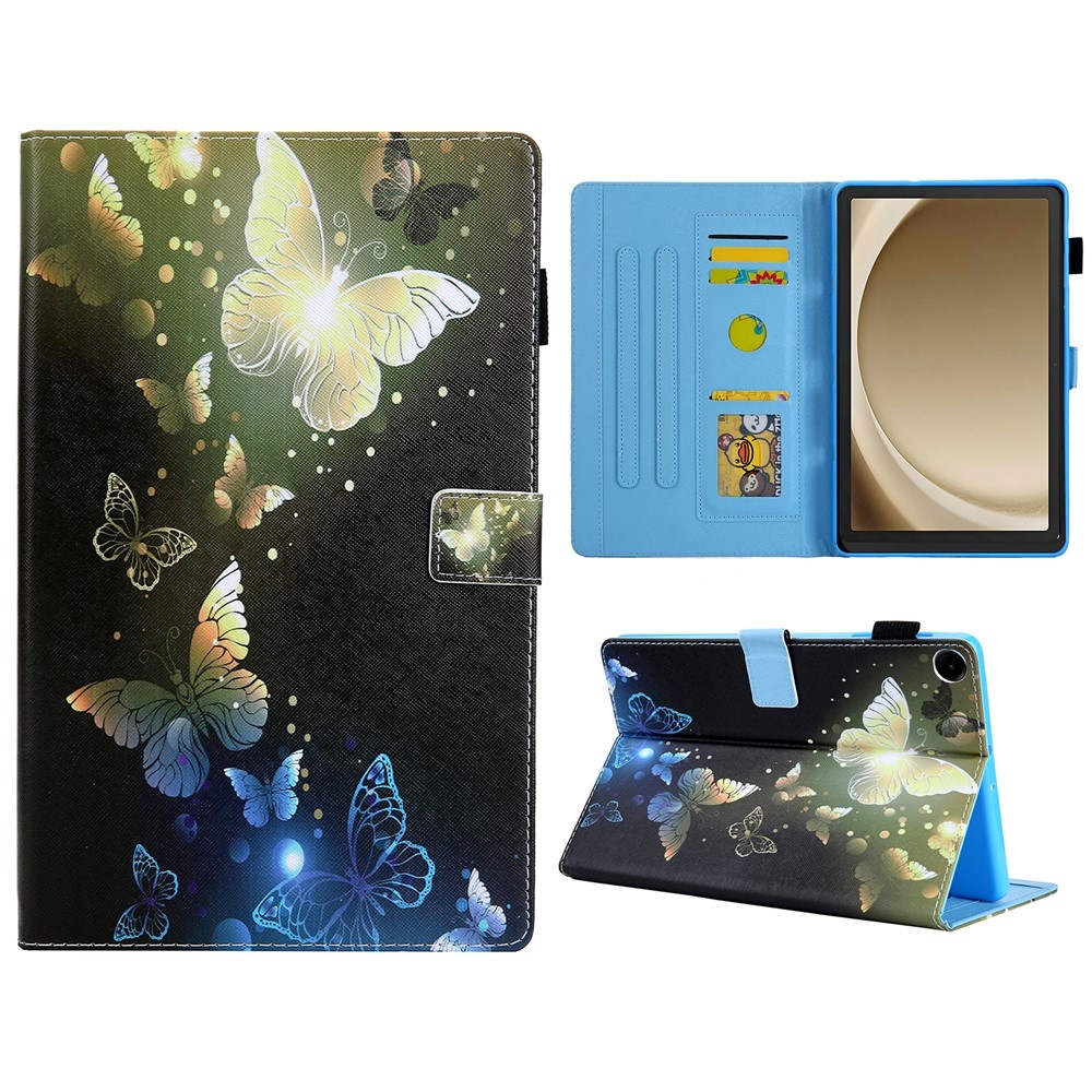 Stylish chytré zatváracie púzdro na Samsung Galaxy Tab A11+/Tab A9+ - zlatí motýle