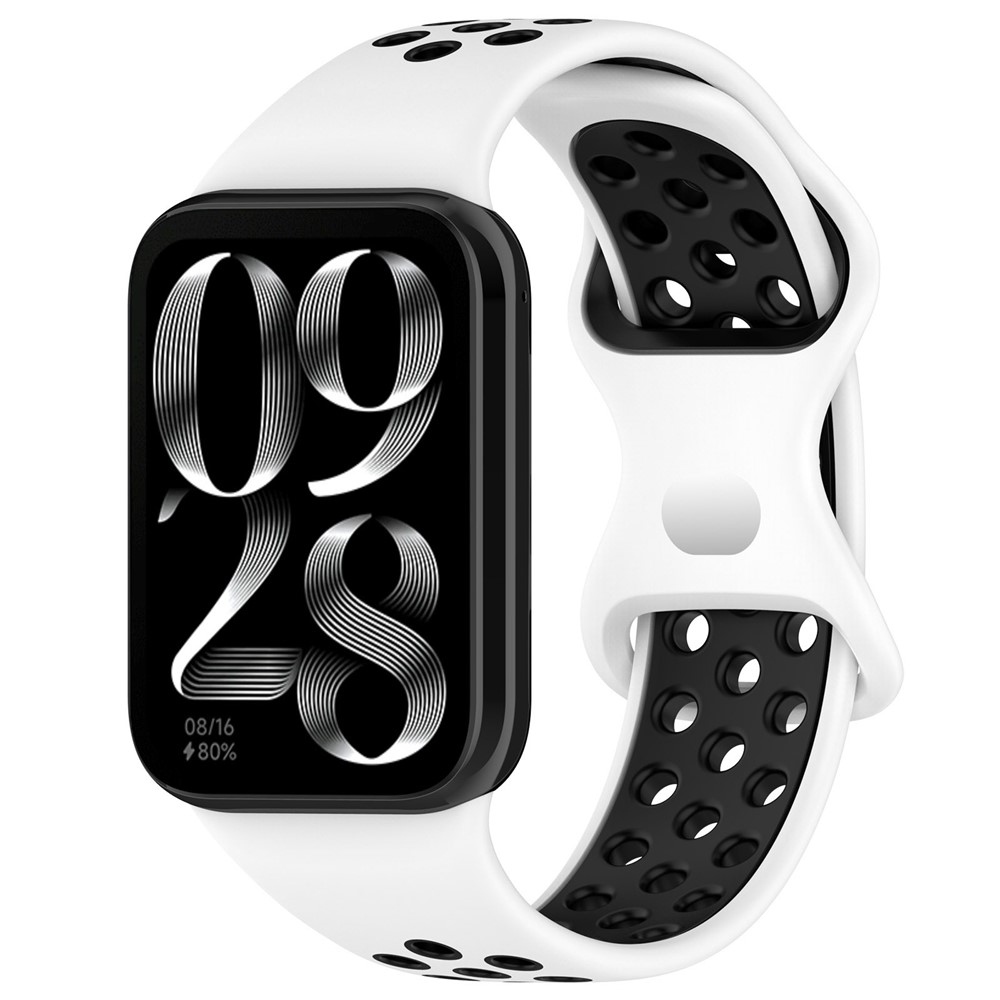 Stylish silikónový remienok na Xiaomi Smart Band 10 Pro/9 Pro/8 Pro/Redmi Watch 6/5/4 - biely/čierny