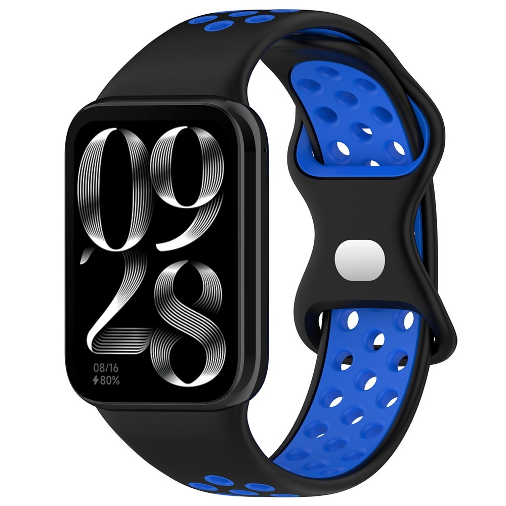 Stylish silikónový remienok na Xiaomi Smart Band 10 Pro/9 Pro/8 Pro/Redmi Watch 6/5/4 - čierny/modrý