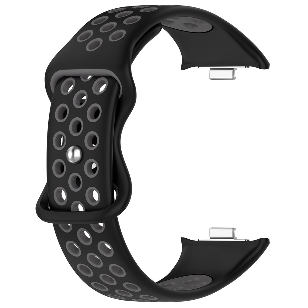 Stylish silikónový remienok na Xiaomi Smart Band 10 Pro/9 Pro/8 Pro/Redmi Watch 6/5/4 - čierny/sivý