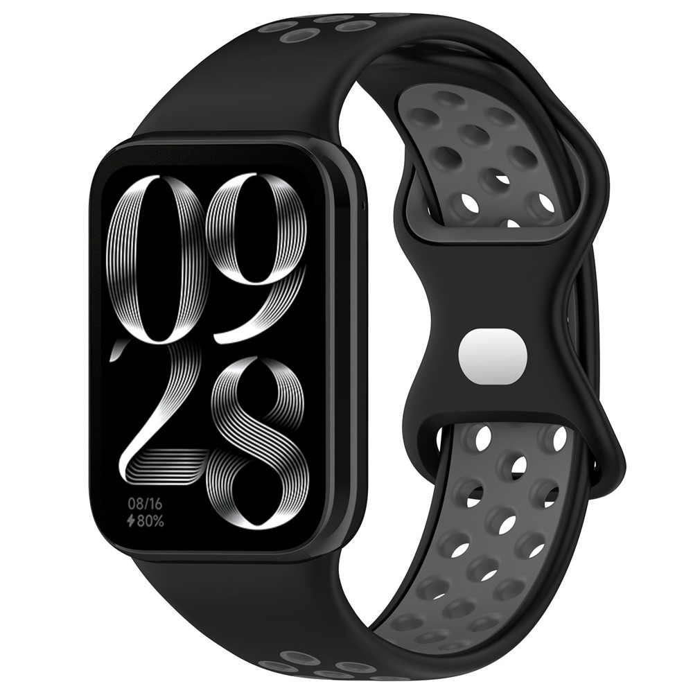 Stylish silikónový remienok na Xiaomi Smart Band 10 Pro/9 Pro/8 Pro/Redmi Watch 6/5/4 - čierny/sivý