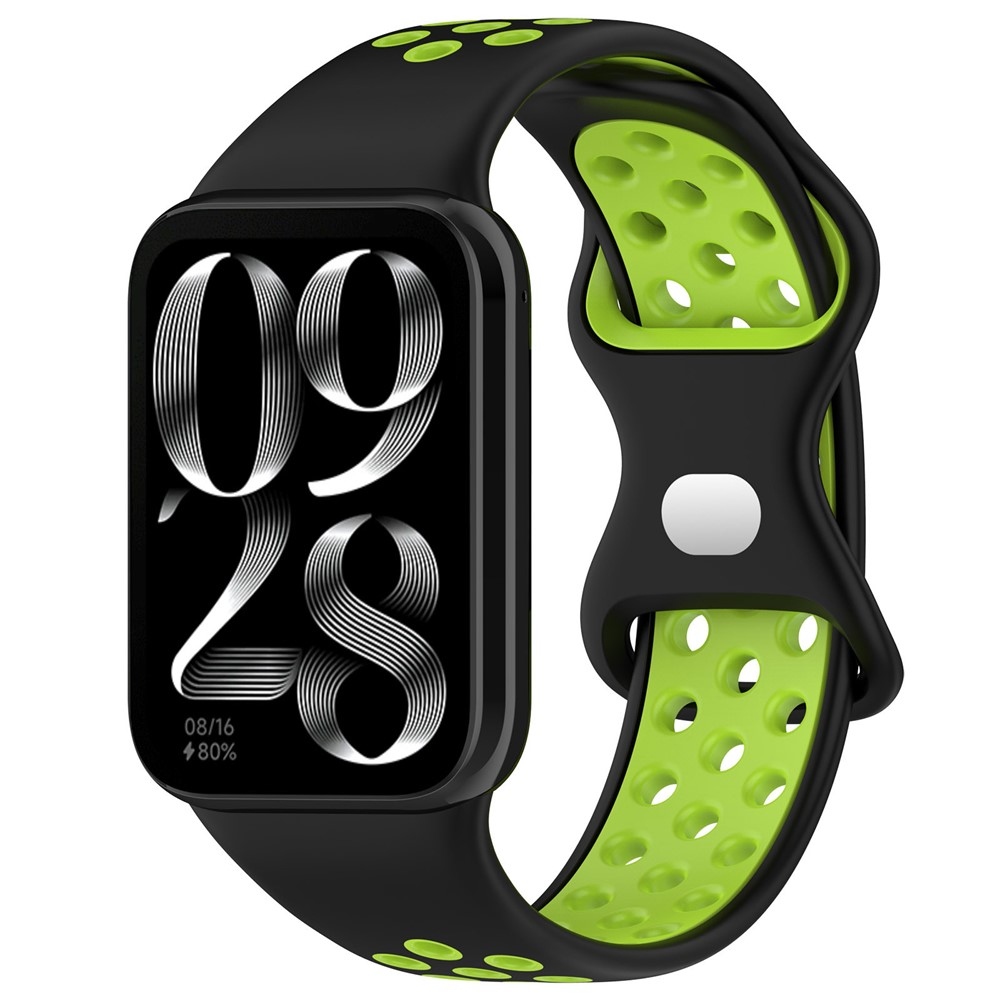 Stylish silikónový remienok na Xiaomi Smart Band 10 Pro/9 Pro/8 Pro/Redmi Watch 6/5/4 - čierny/zelený