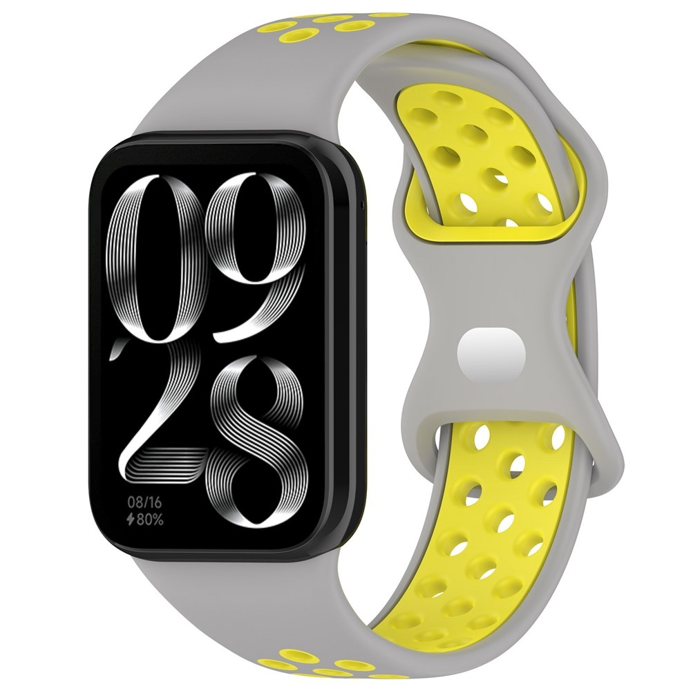 Stylish silikónový remienok na Xiaomi Smart Band 10 Pro/9 Pro/8 Pro/Redmi Watch 6/5/4 - šedý/žltý