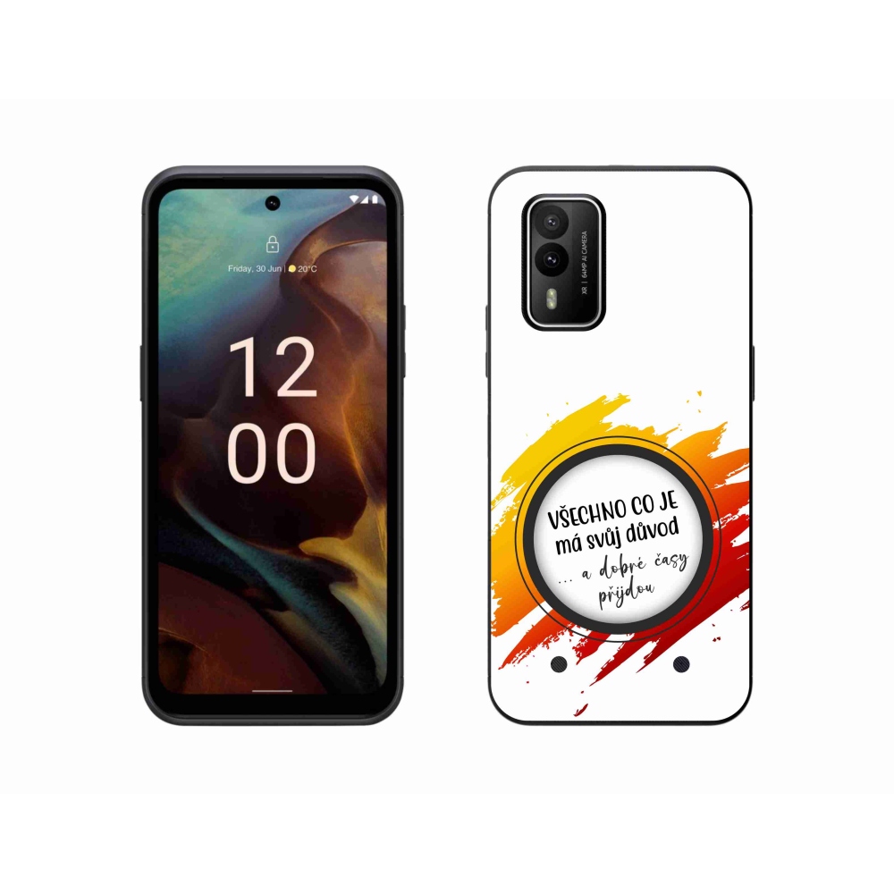 Gélový kryt mmCase na Nokia XR21 - citát 3 biele pozadie