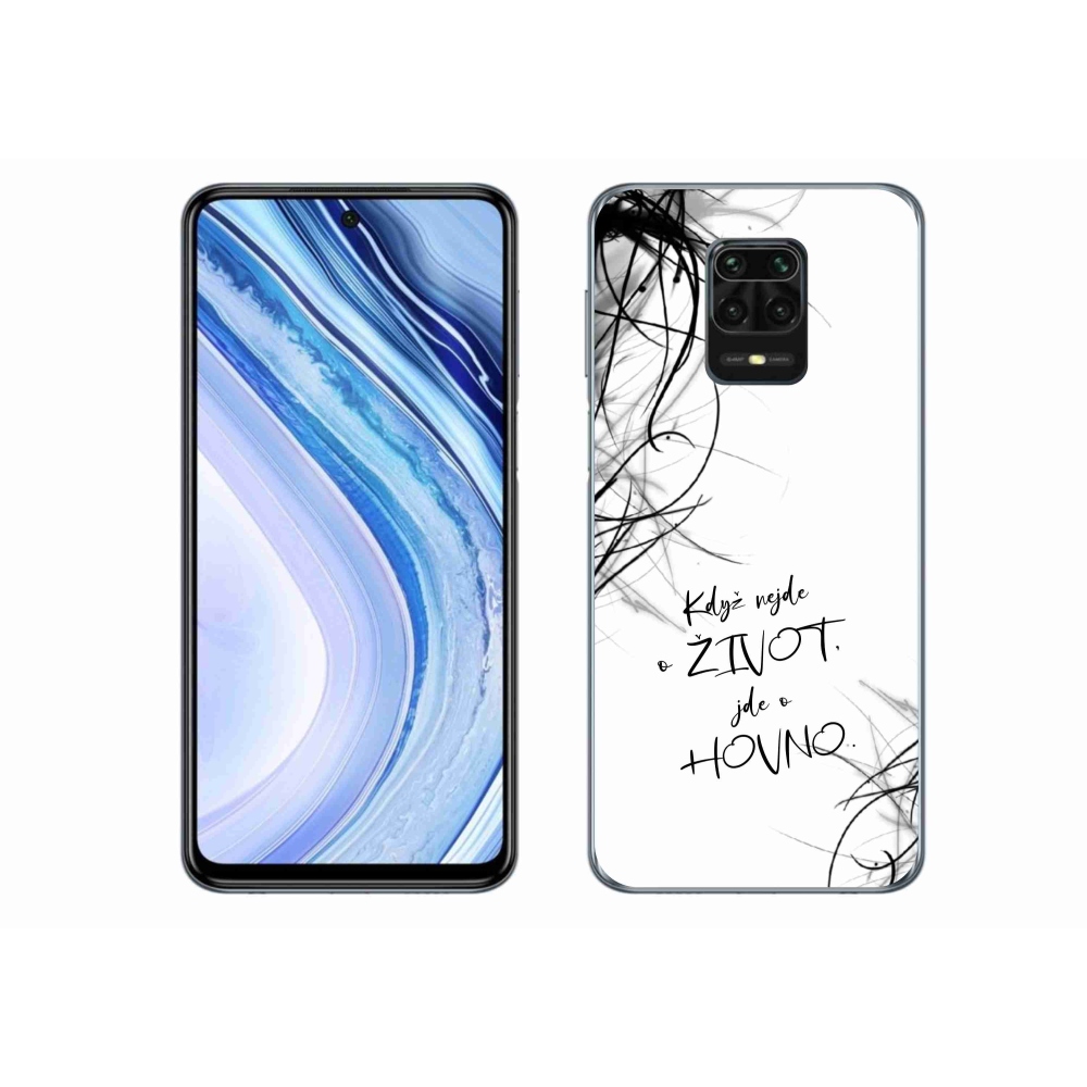 Gélový kryt mmCase na Xiaomi Redmi Note 9 Pro - vtipný text 16 biele pozadie