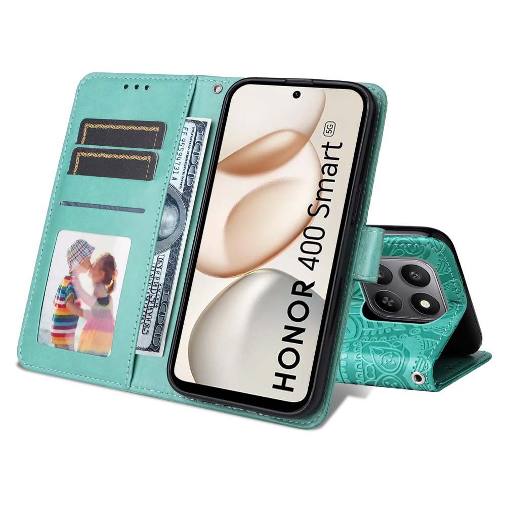 Sunflower knižkové puzdro na Honor 400 Smart 5G/4G/Honor X7d - modrozelené