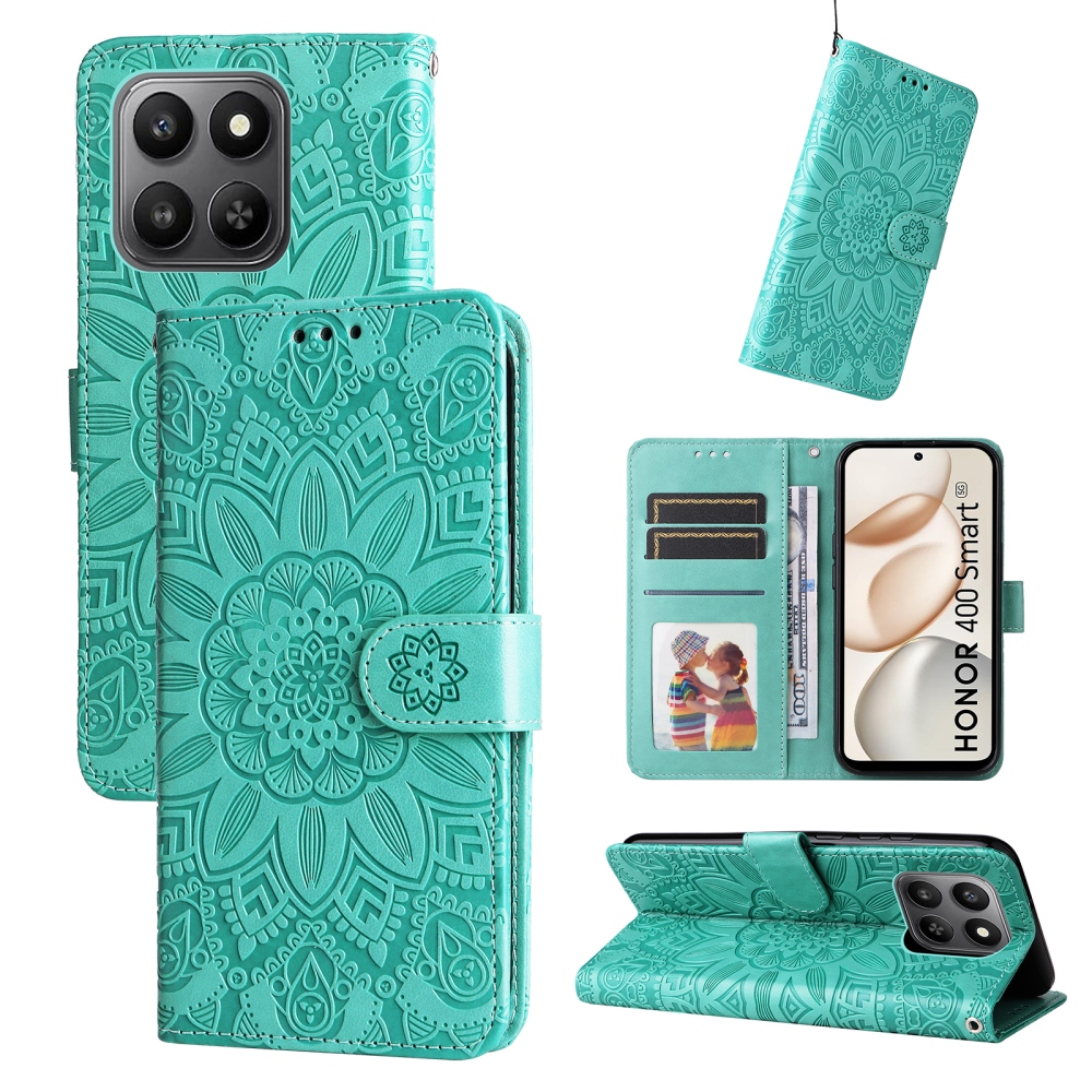 Sunflower knižkové puzdro na Honor 400 Smart 5G/4G/Honor X7d - modrozelené