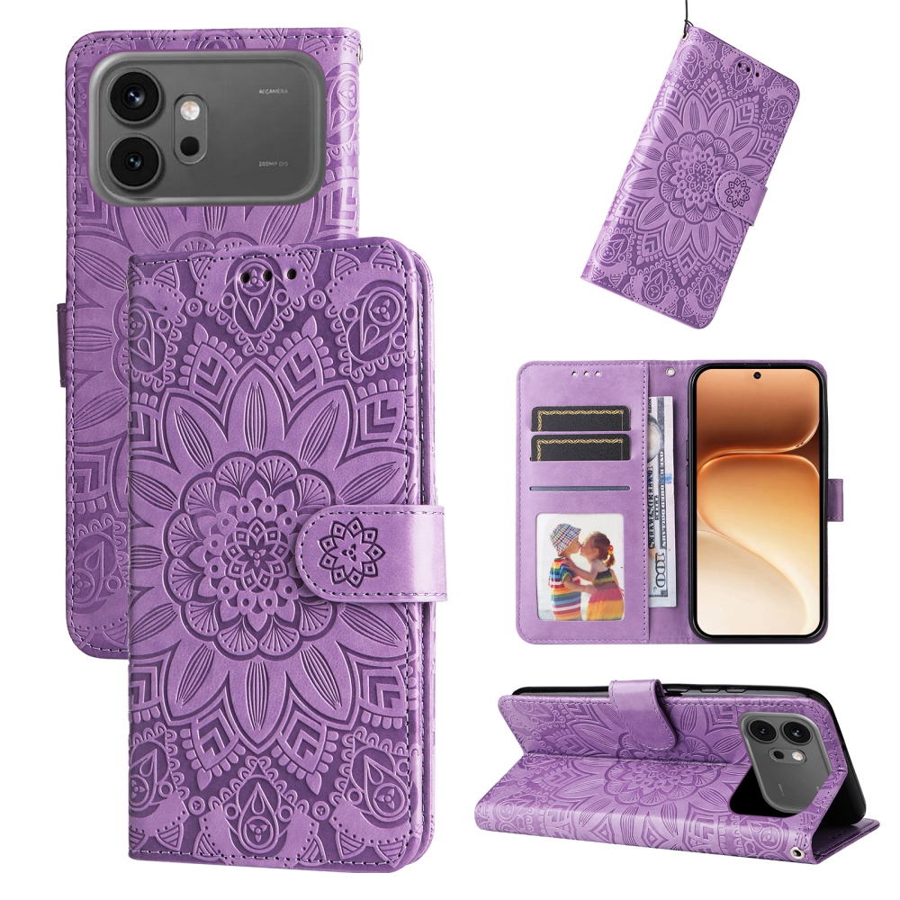 Sunflower knižkové puzdro na Honor 600 Pro 5G/Honor 600 5G - fialové
