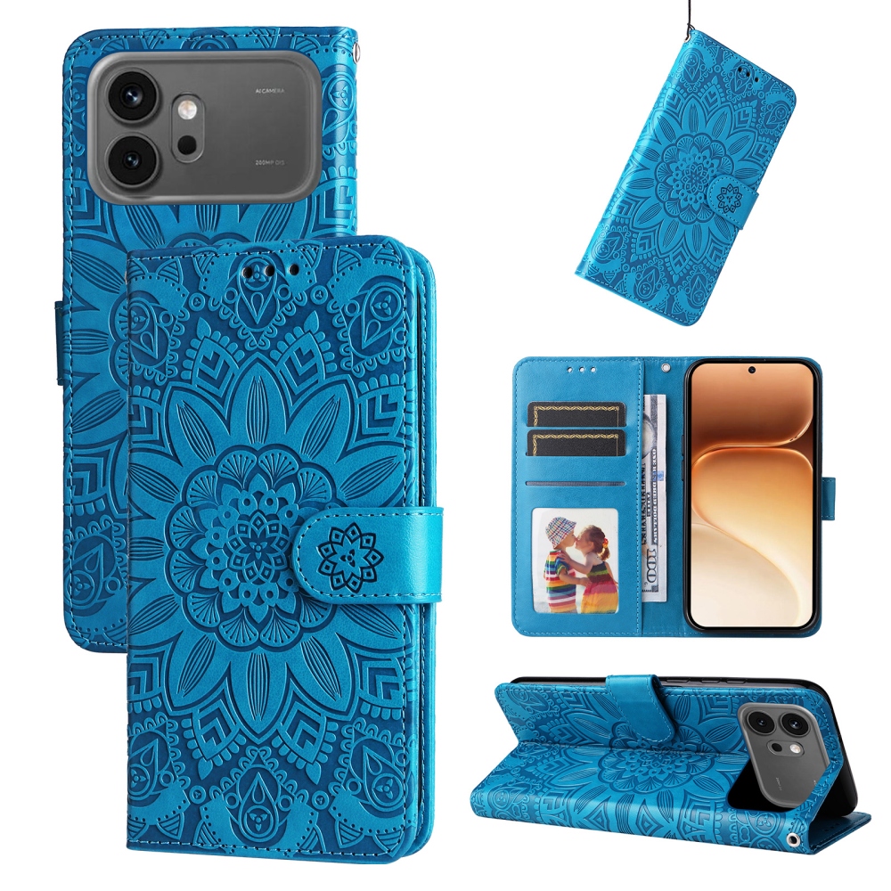 Sunflower knižkové puzdro na Honor 600 Pro 5G/Honor 600 5G - modré
