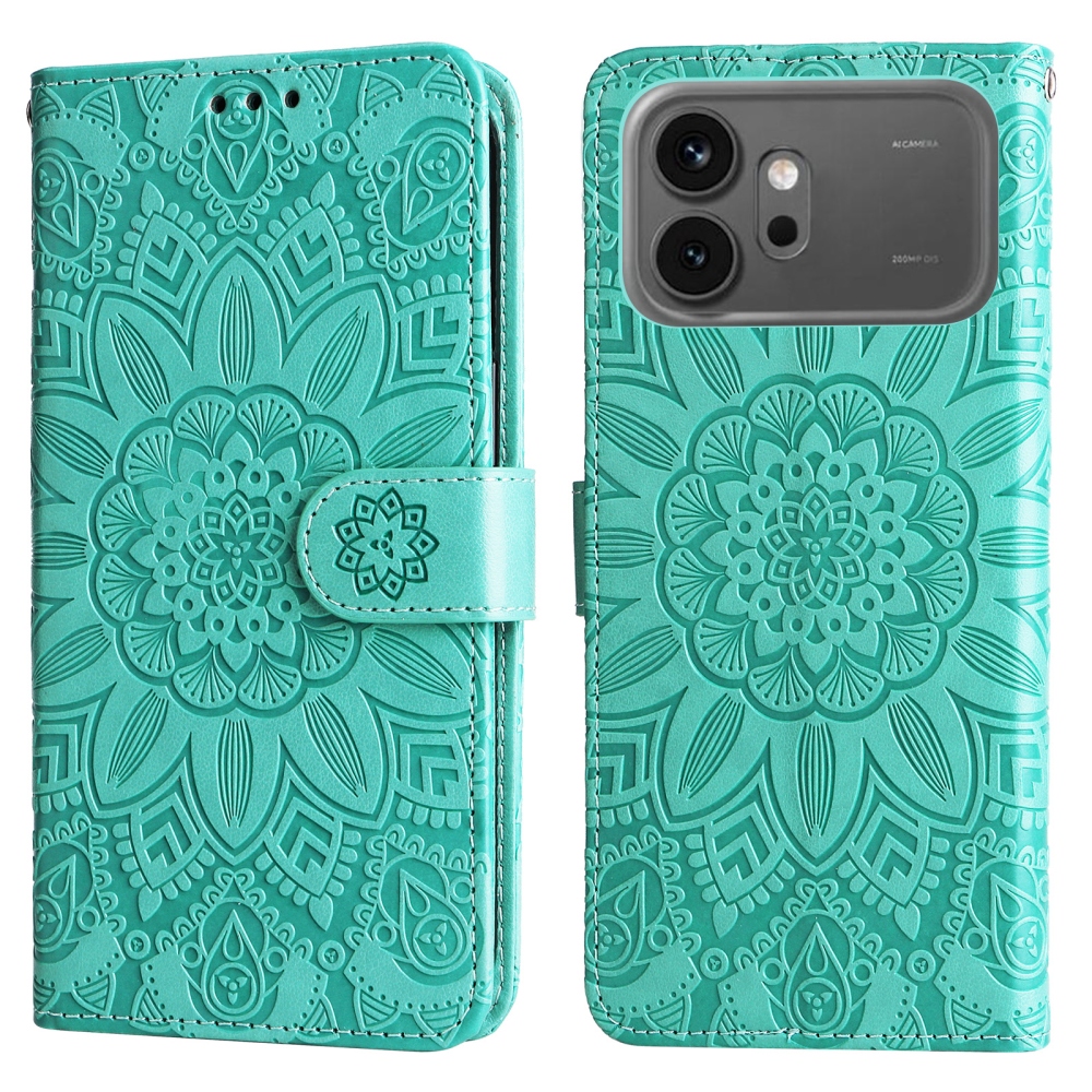 Sunflower knižkové puzdro na Honor 600 Pro 5G/Honor 600 5G - modrozelené