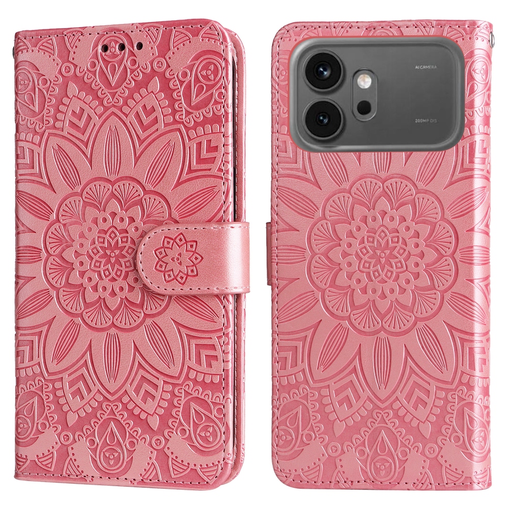 Sunflower knižkové puzdro na Honor 600 Pro 5G/Honor 600 5G - ružové
