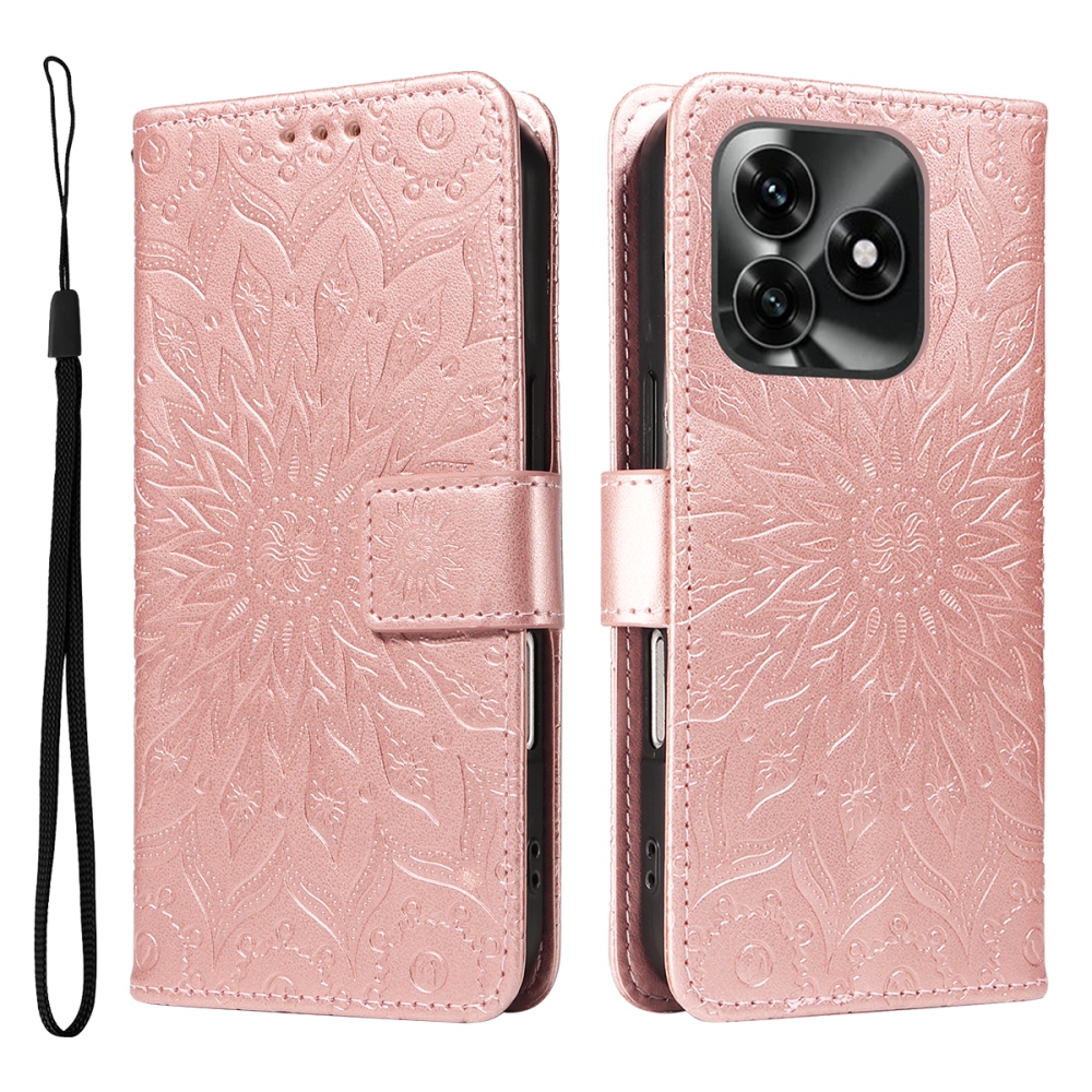 Sunflower knižkové puzdro na Honor X5c Plus - ružovozlaté