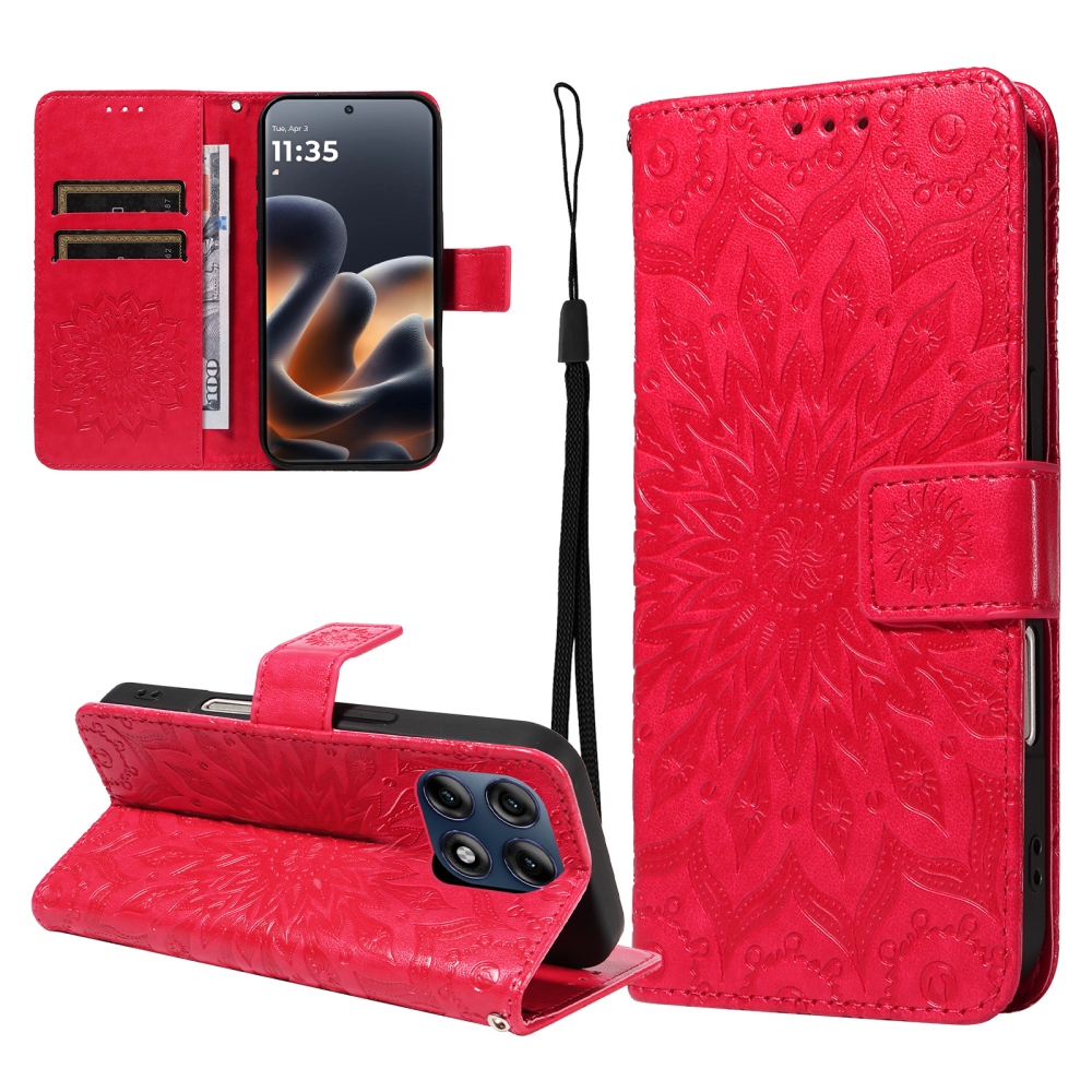 Sunflower knižkové púzdro na Motorola Edge 70 Pro 5G - červené