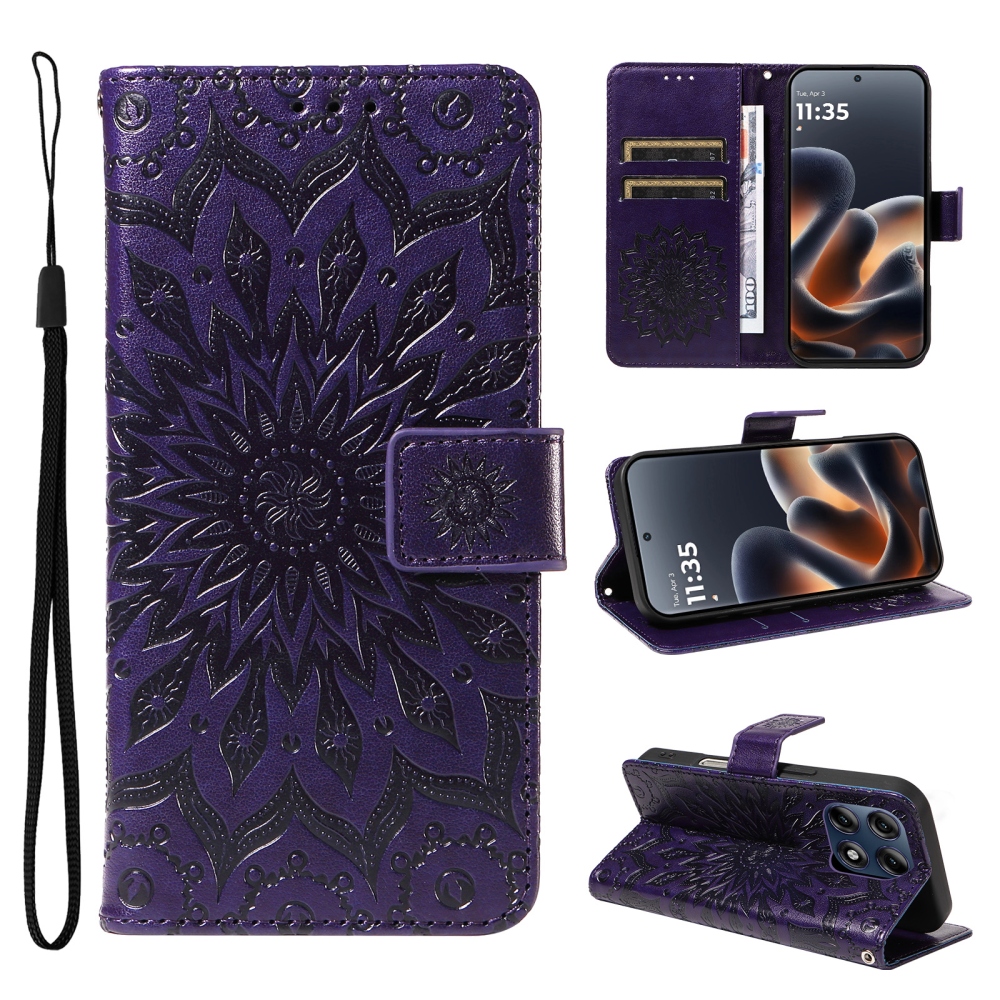 Sunflower knižkové púzdro na Motorola Edge 70 Pro 5G - fialové