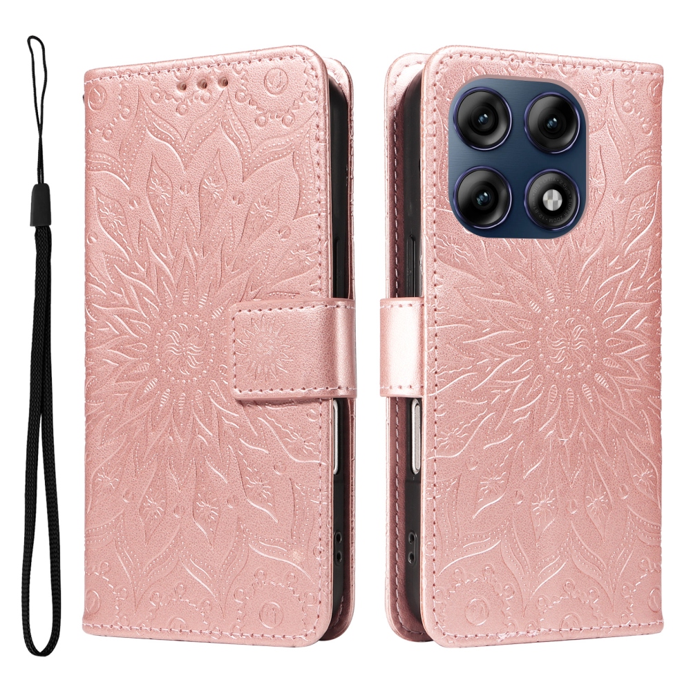Sunflower knižkové púzdro na Motorola Edge 70 Pro 5G - ružovozlaté