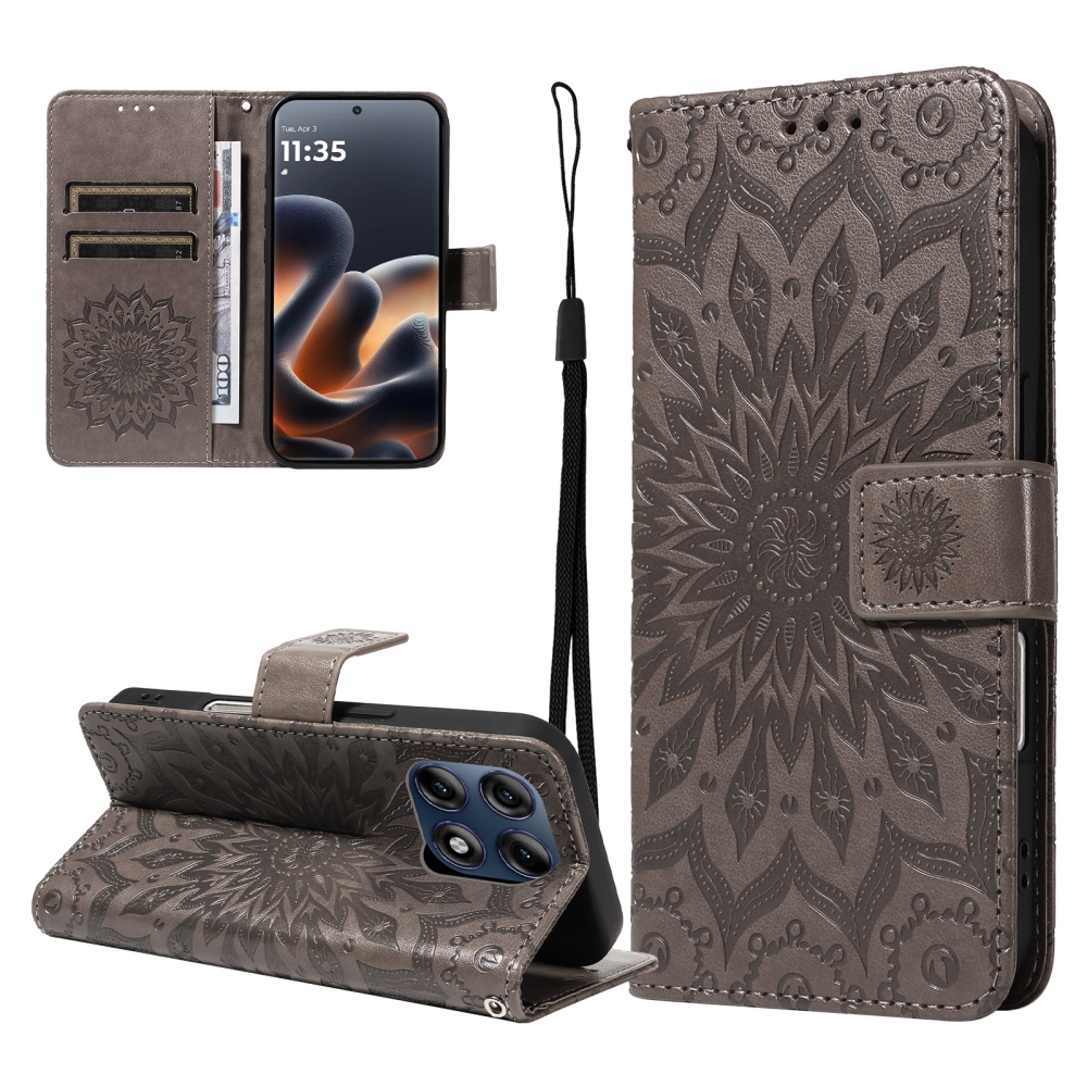 Sunflower knižkové púzdro na Motorola Edge 70 Pro 5G - šedé