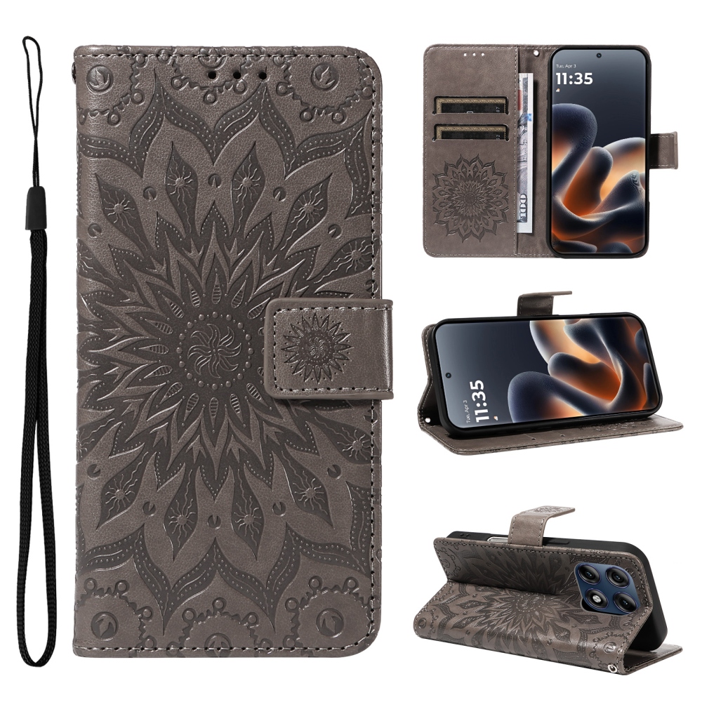 Sunflower knižkové púzdro na Motorola Edge 70 Pro 5G - šedé
