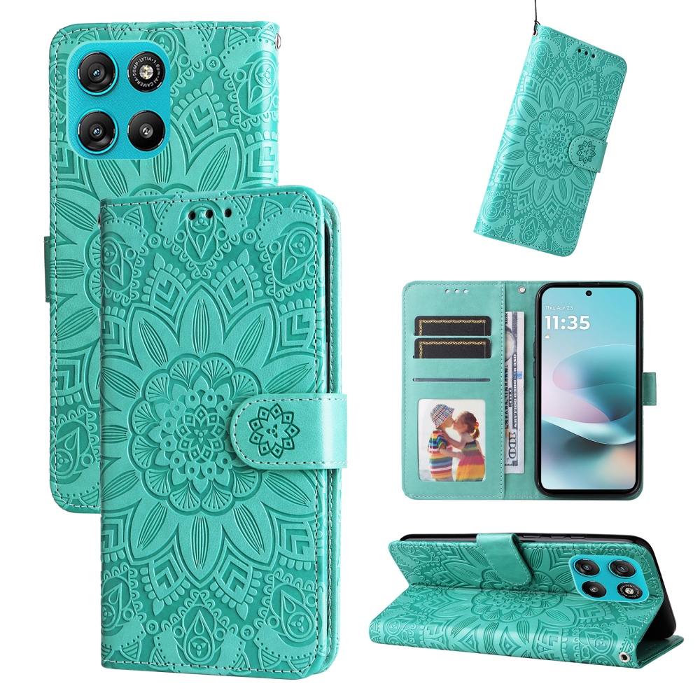 Sunflower knižkové púzdro na Motorola Moto G57 Power 5G - modrozelené