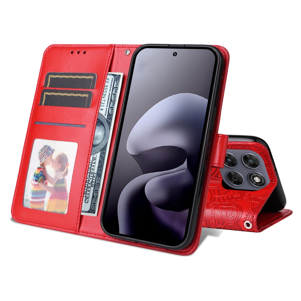 Sunflower knižkové púzdro na Motorola Moto G87 5G/G77 5G/G67 5G - červené