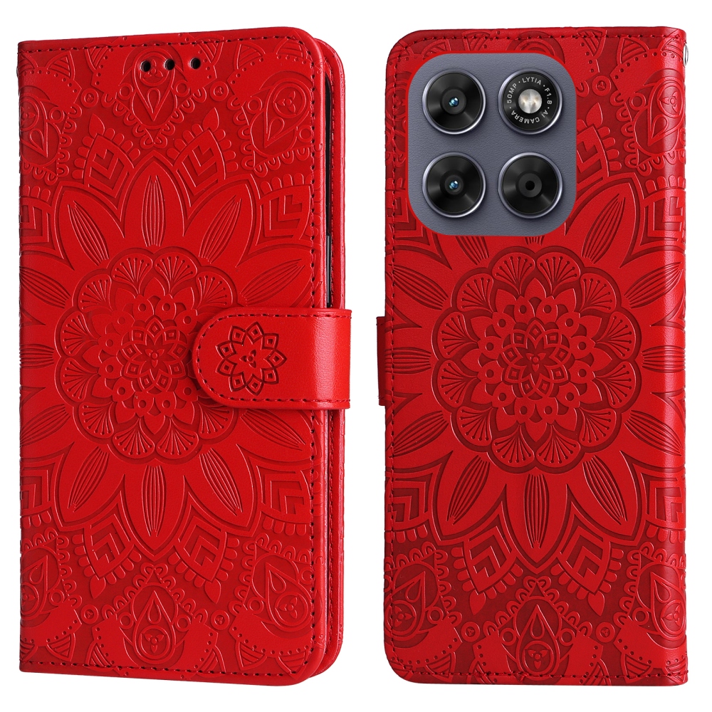 Sunflower knižkové púzdro na Motorola Moto G87 5G/G77 5G/G67 5G - červené