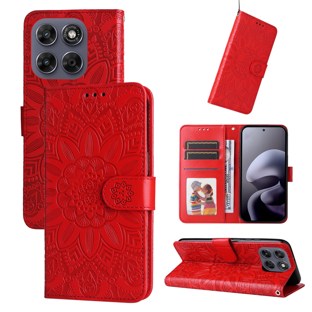 Sunflower knižkové púzdro na Motorola Moto G87 5G/G77 5G/G67 5G - červené