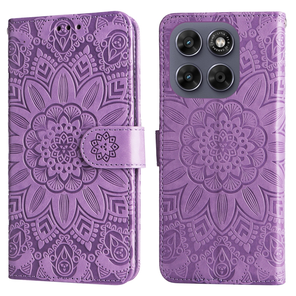 Sunflower knižkové púzdro na Motorola Moto G87 5G/G77 5G/G67 5G - fialové