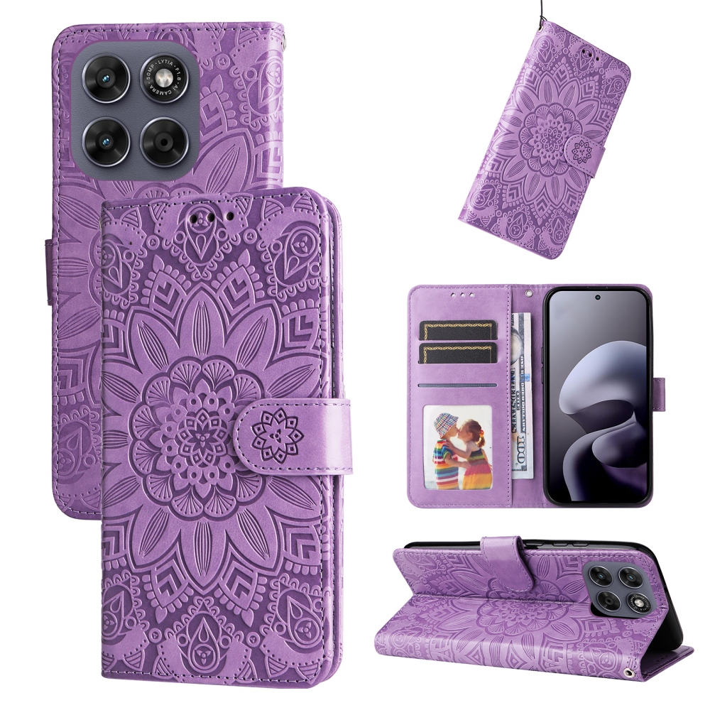 Sunflower knižkové púzdro na Motorola Moto G87 5G/G77 5G/G67 5G - fialové