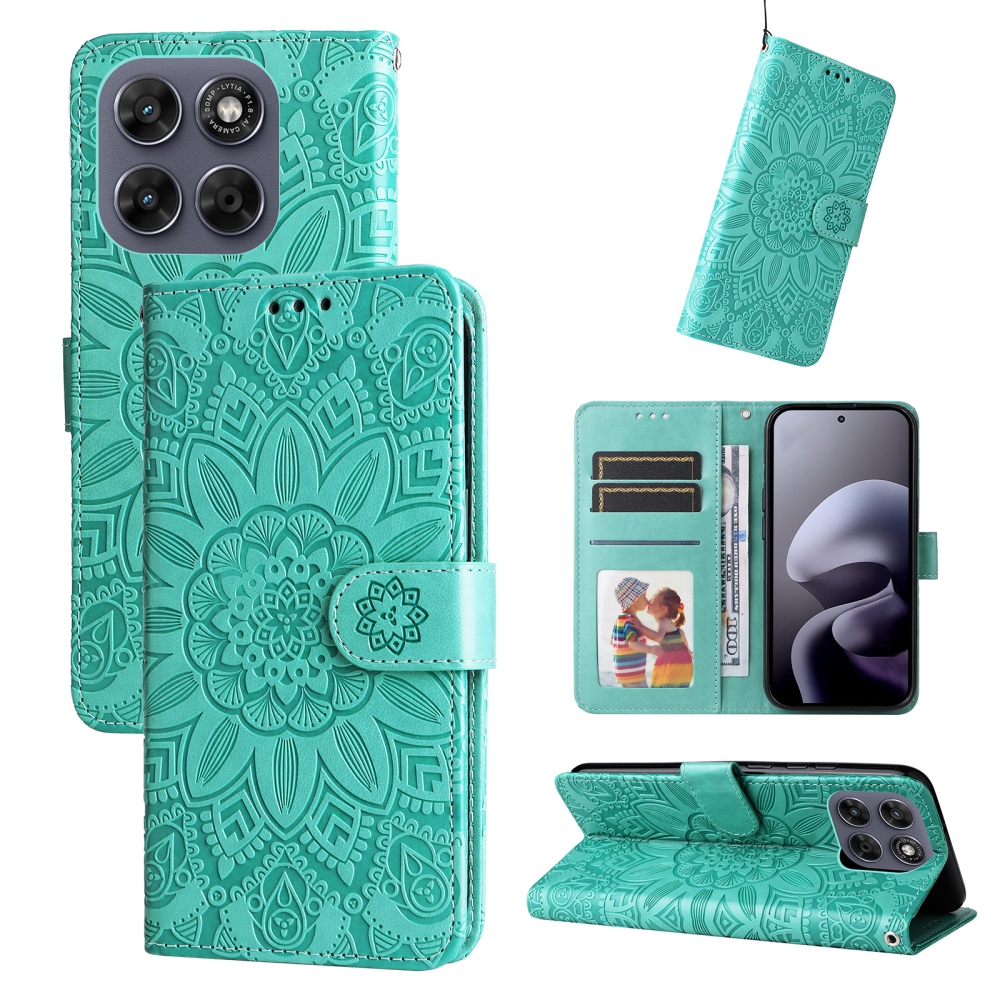 Sunflower knižkové púzdro na Motorola Moto G87 5G/G77 5G/G67 5G - modrozelené