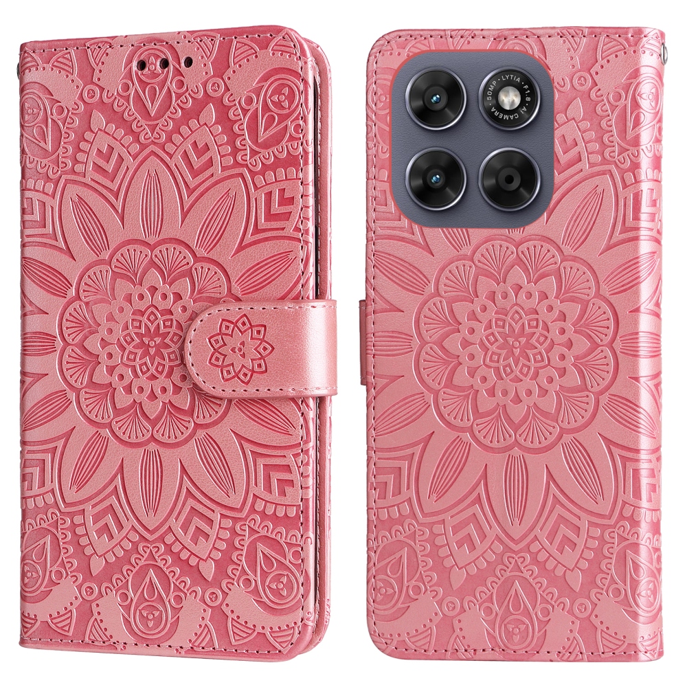 Sunflower knižkové púzdro na Motorola Moto G87 5G/G77 5G/G67 5G - ružové