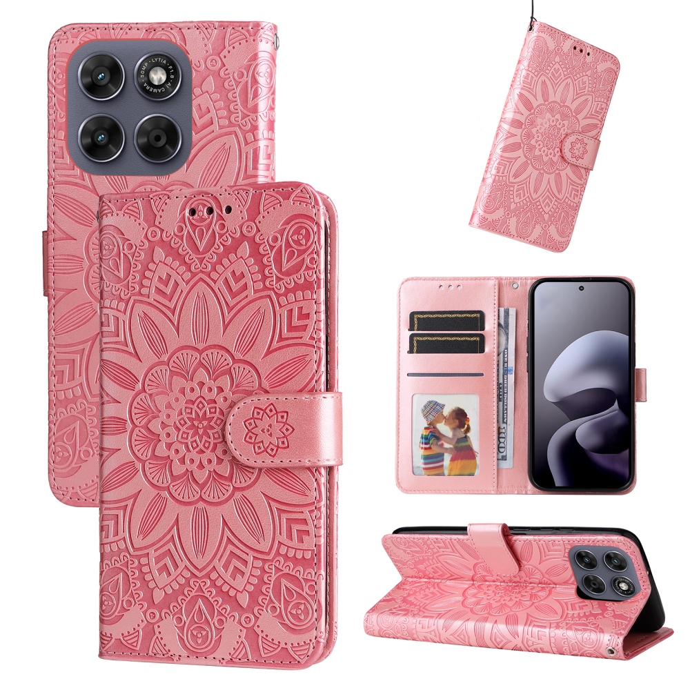 Sunflower knižkové púzdro na Motorola Moto G87 5G/G77 5G/G67 5G - ružové
