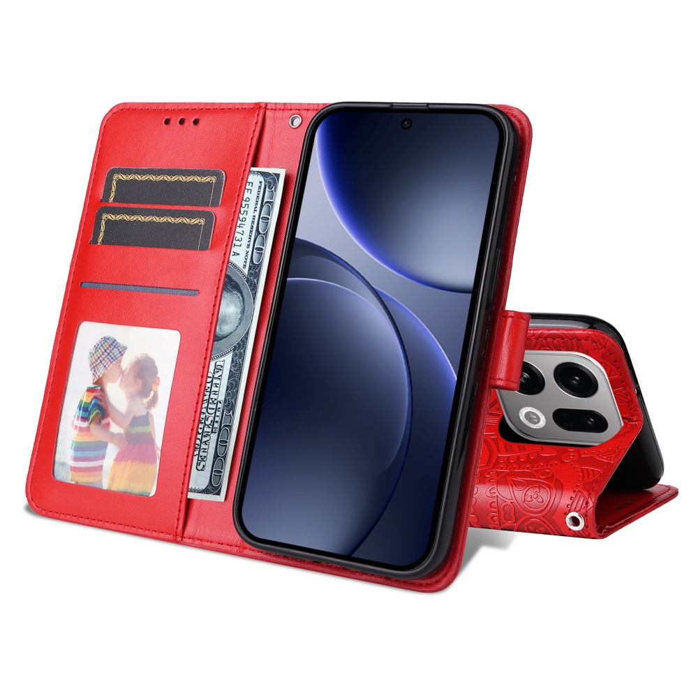 Sunflower knižkové púzdro na Oppo Find X9 5G - červené