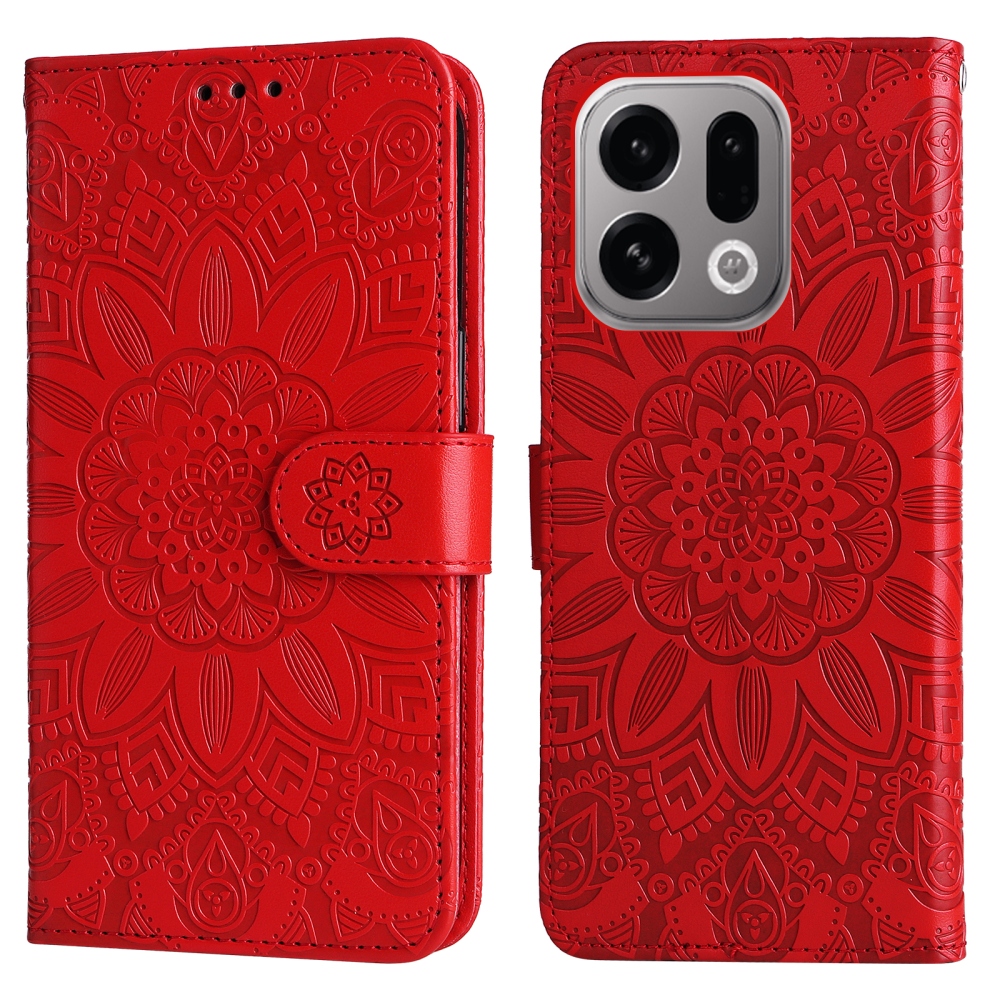 Sunflower knižkové púzdro na Oppo Find X9 5G - červené