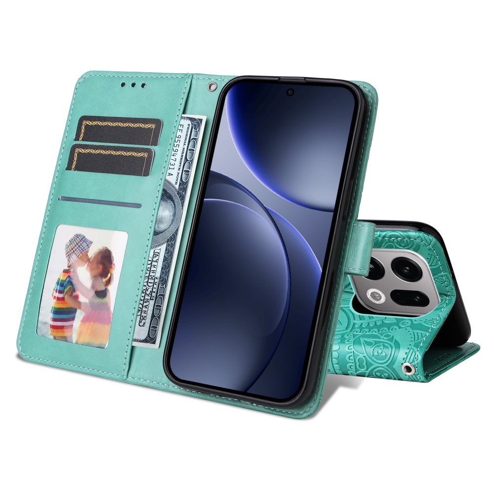 Sunflower knižkové puzdro na Oppo Find X9 5G - modrozelené