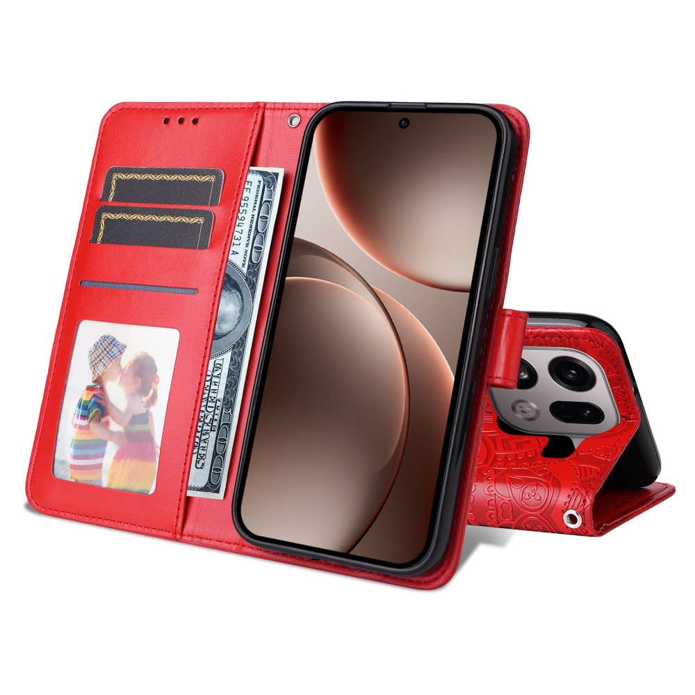 Sunflower knižkové púzdro na Oppo Find X9 Pro 5G - červené