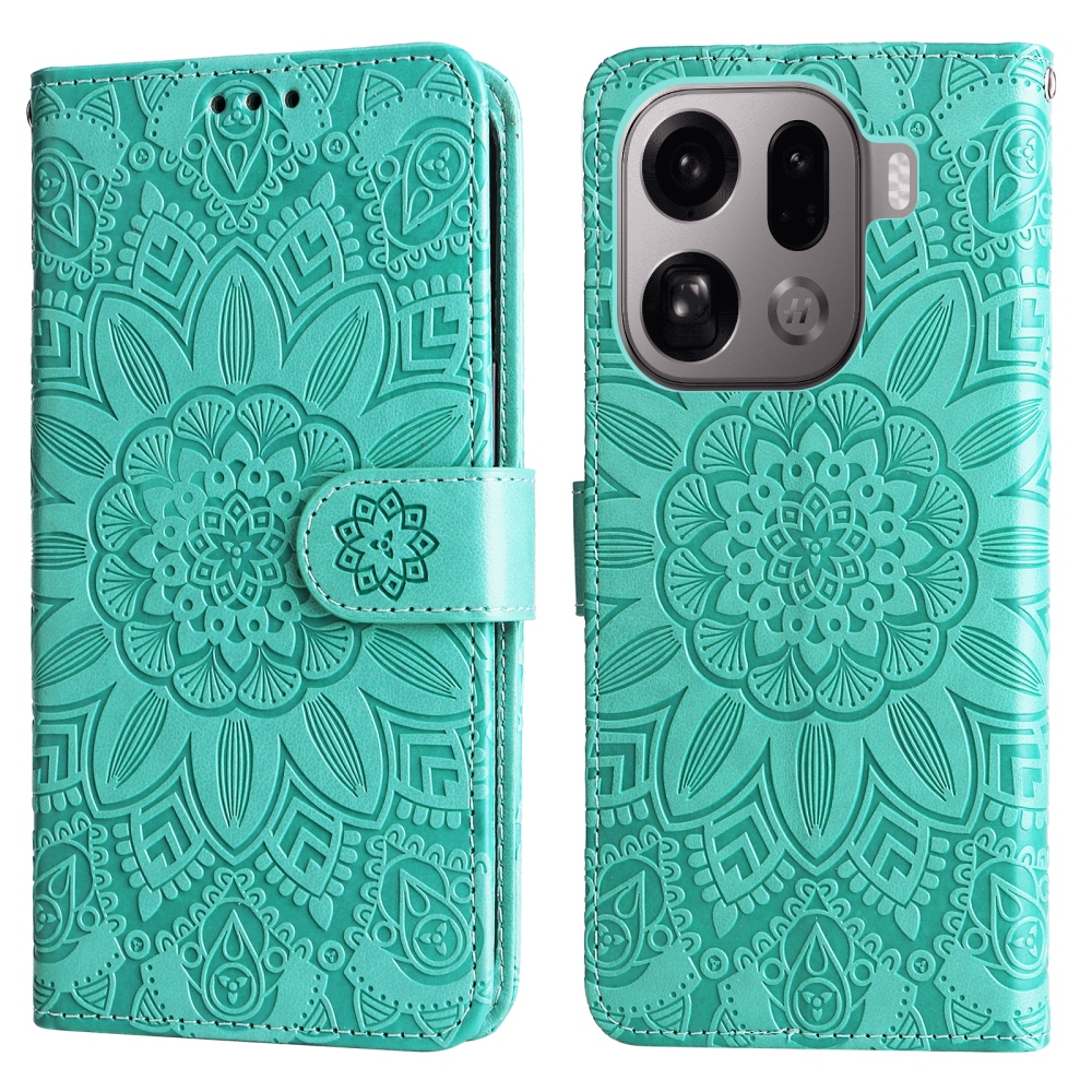 Sunflower knižkové puzdro na Oppo Find X9 Pro 5G - modrozelené